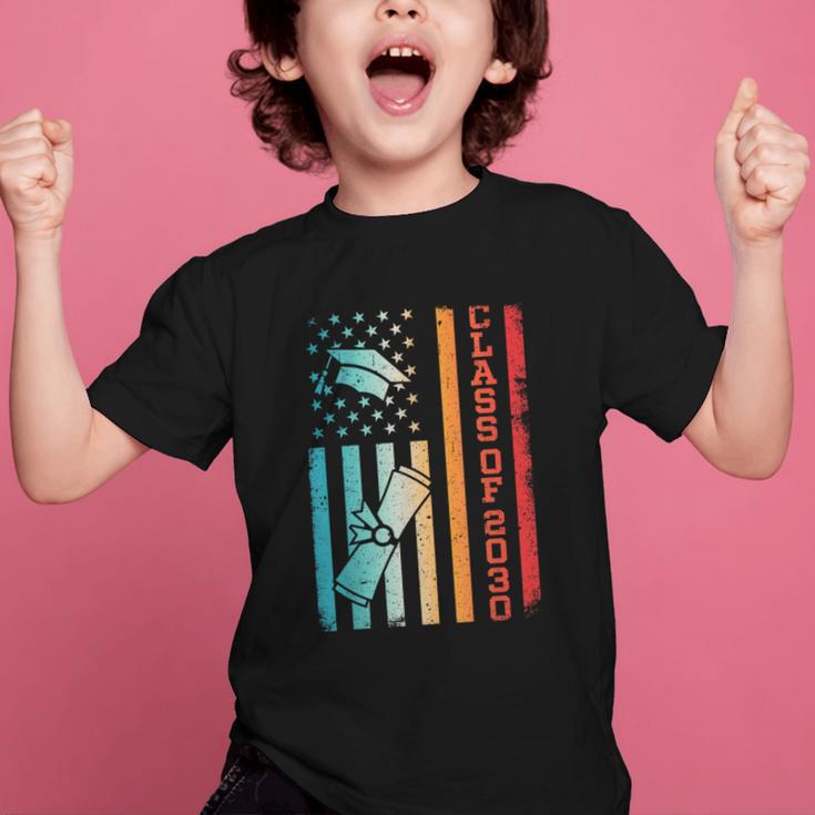 Vintage Class Of 2030 Graduation Back To School USA Flag Graphic Kid T-Shirt Vintage Class Of 2030 Graduation Back To School USA Flag Graphic Kid T-Shirt