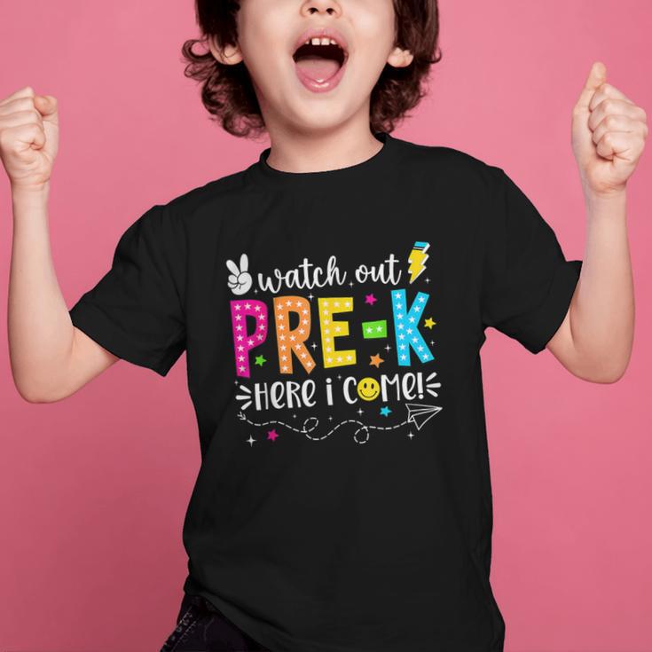 Watch Out Pre-K Here I Come Back To School Boys Girls Kids Graphic Kid T-Shirt Watch Out Pre-K Here I Come Back To School Boys Girls Kids Graphic Kid T-Shirt
