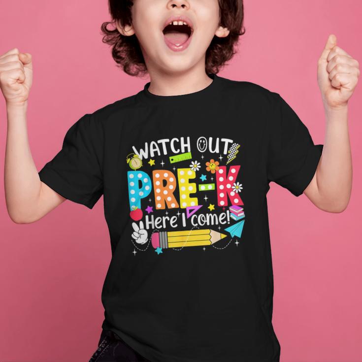 Watch Out Pre-K Here I Come Kinder Back To School Pre-K Kids Graphic Kid T-Shirt Watch Out Pre-K Here I Come Kinder Back To School Pre-K Kids Graphic Kid T-Shirt