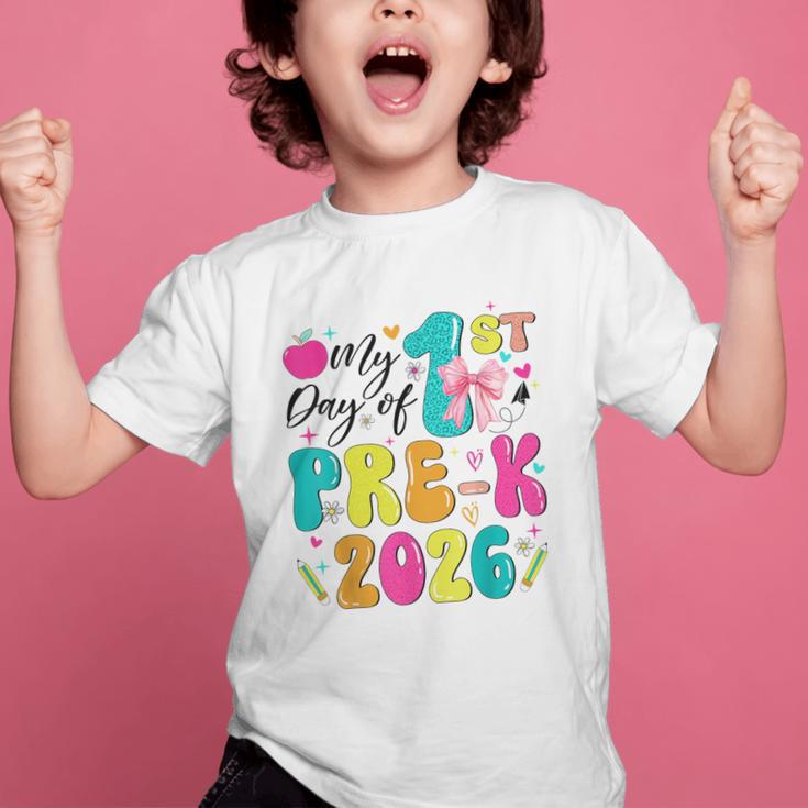 My 1st Day Of Pre-K 2026 Back To School Bow PreK Kids Girls Graphic Kid T-Shirt My 1st Day Of Pre-K 2026 Back To School Bow PreK Kids Girls Graphic Kid T-Shirt
