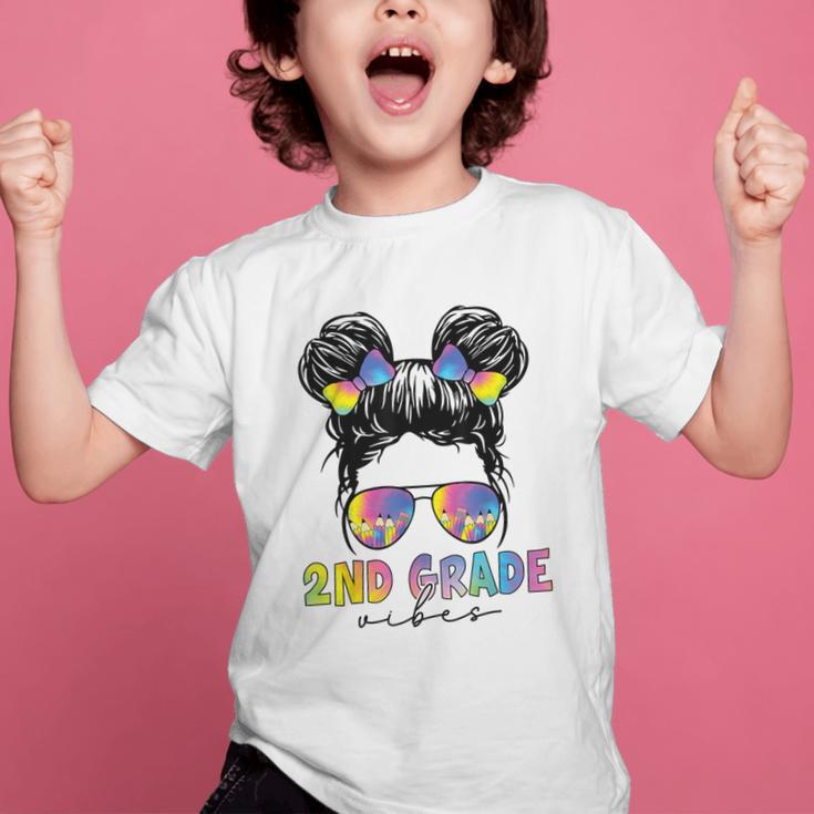 2nd Grade Vibes Messy Hair Bun Girl Back To School First Day Graphic Kid T-Shirt 2nd Grade Vibes Messy Hair Bun Girl Back To School First Day Graphic Kid T-Shirt