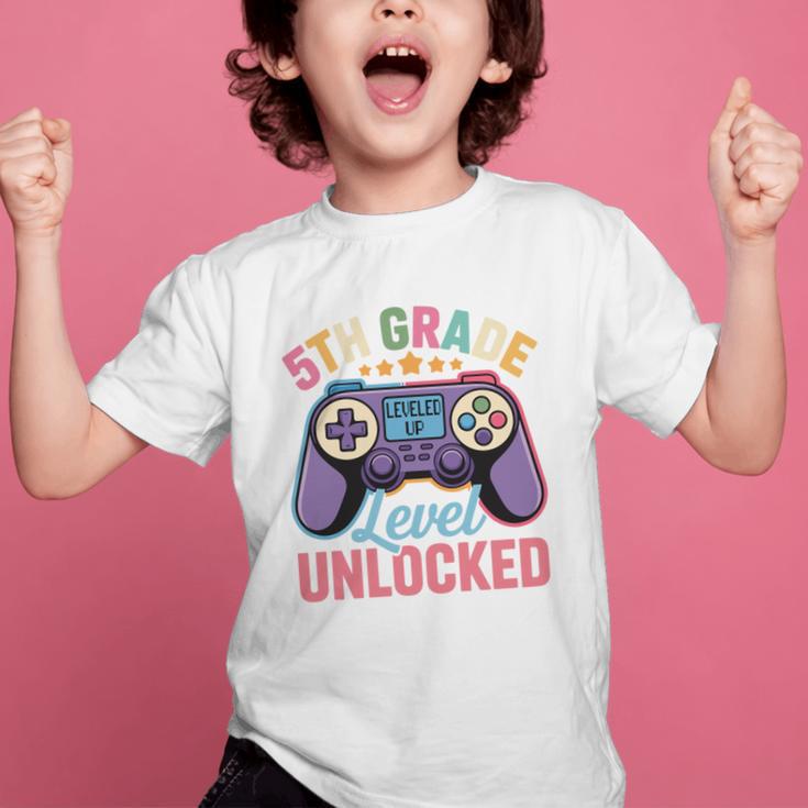 5th Grade Level Unlocked Shirt – Gamer Back To School Performance Graphic Kid T-Shirt