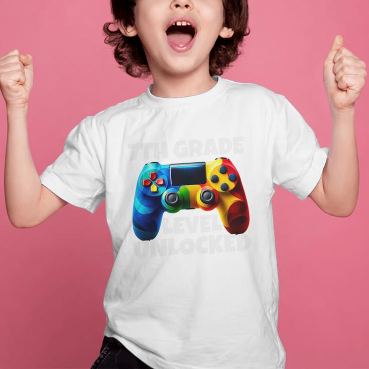 7th Grade Level Unlocked Back To School Gamer Boys Girls Graphic Kid T-Shirt 7th Grade Level Unlocked Back To School Gamer Boys Girls Graphic Kid T-Shirt