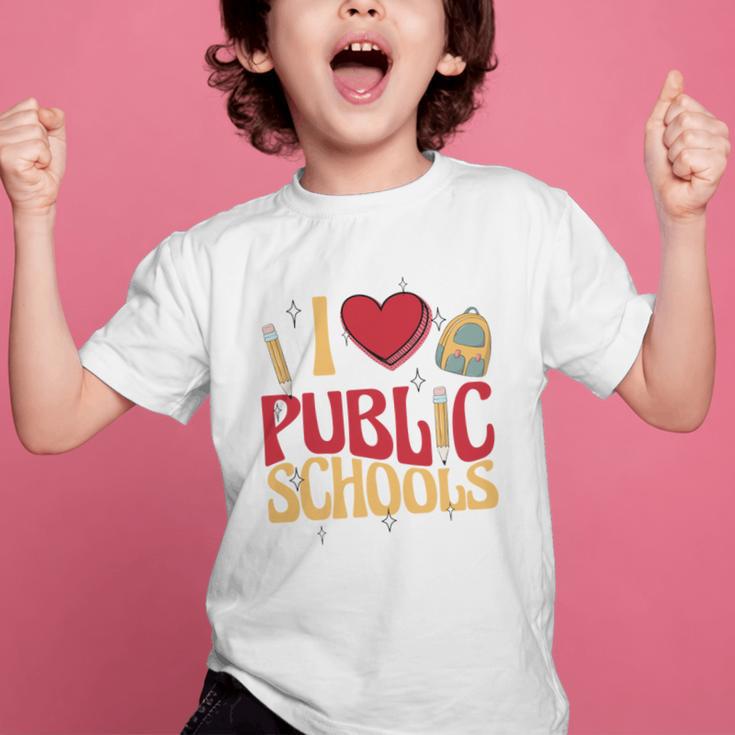 Back To School Education I Love Public Schools Graphic Kid T-Shirt Back To School Education I Love Public Schools Graphic Kid T-Shirt