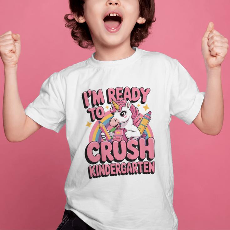 Back To School I'm Ready To Crush Kindergarten Unicorn Graphic Kid T-Shirt Back To School I'm Ready To Crush Kindergarten Unicorn Graphic Kid T-Shirt