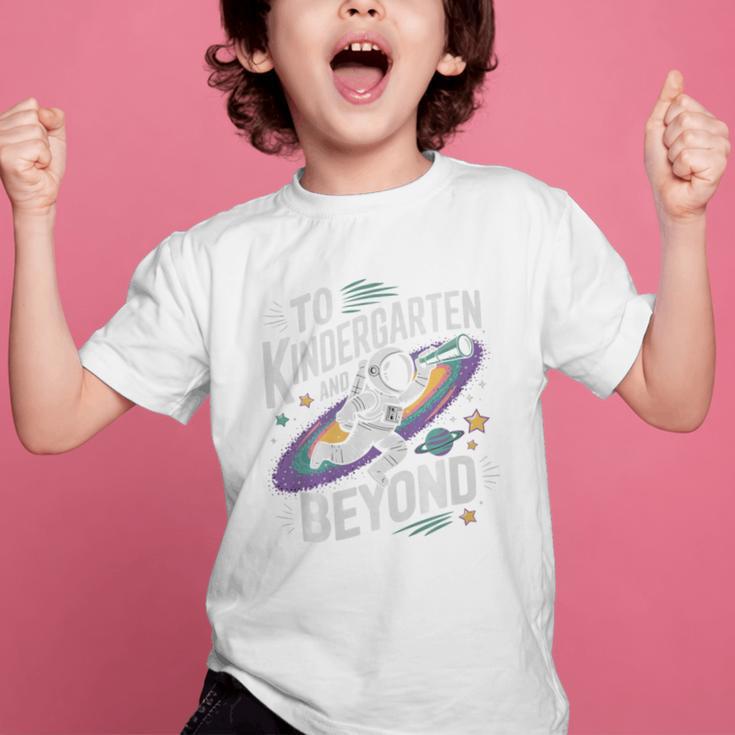 Back To School To Kindergarten And Beyond Astronaut In Space Premium Tri-Blend Graphic Kid T-Shirt
