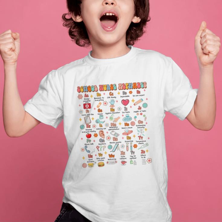 Back To School School Nurse Alphabet School Nurse Life Graphic Kid T-Shirt Back To School School Nurse Alphabet School Nurse Life Graphic Kid T-Shirt