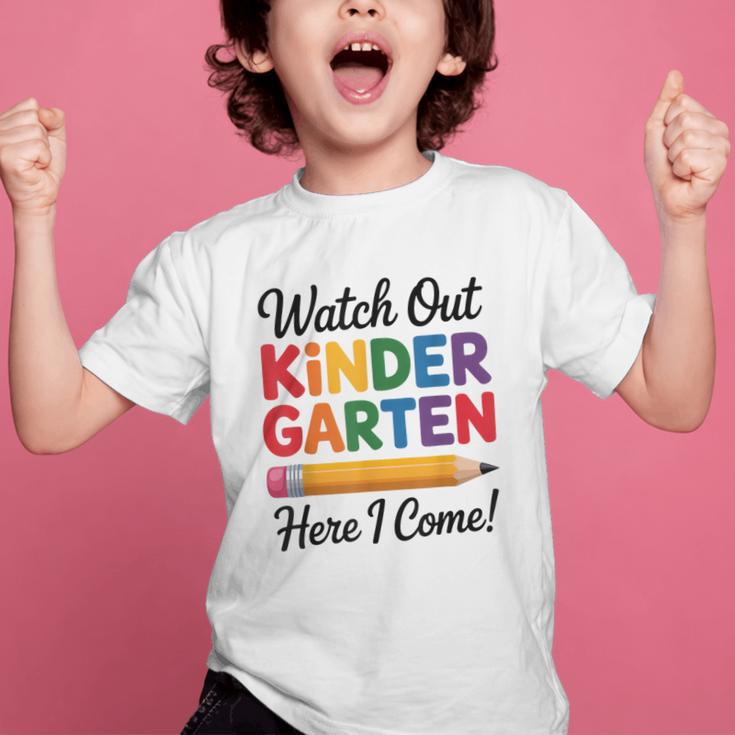 Back To School Watch Out Kindergarten Here I Come Kids Graphic Kid T-Shirt