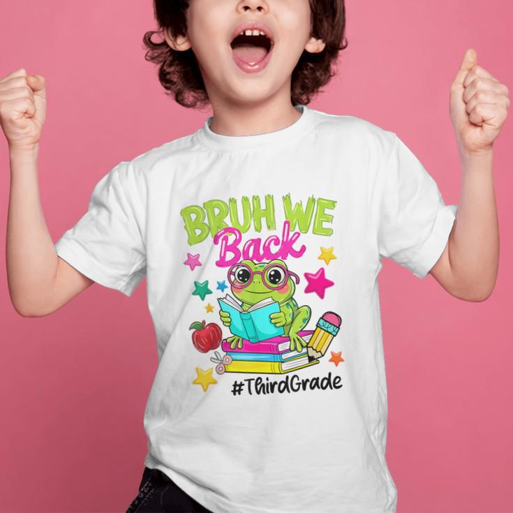Bruh We Back Third Grade Cute Frog Back To School Graphic Kid T-Shirt Bruh We Back Third Grade Cute Frog Back To School Graphic Kid T-Shirt