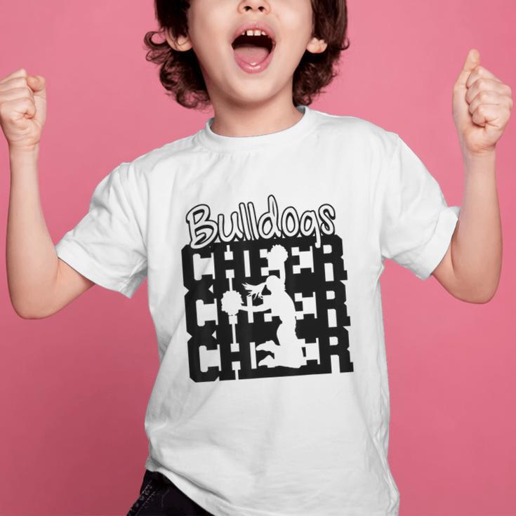Bulldogs Cheer Back To School Cheerleading Spirit Graphic Kid T-Shirt Bulldogs Cheer Back To School Cheerleading Spirit Graphic Kid T-Shirt