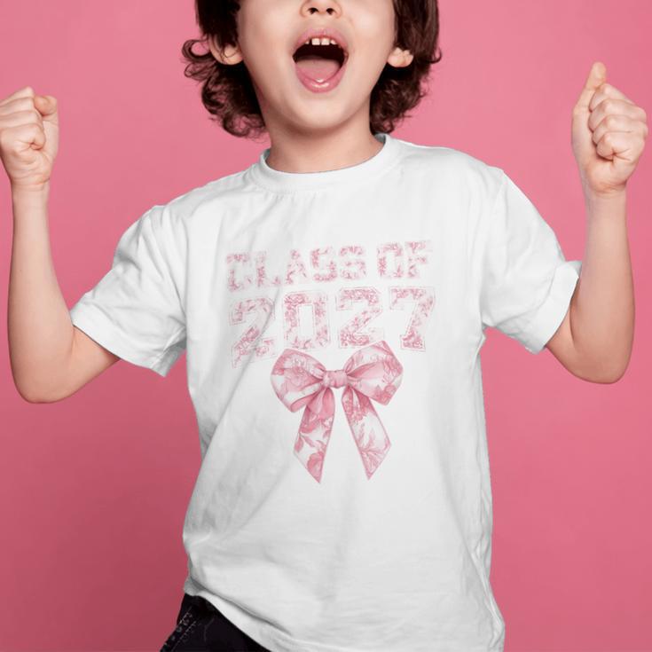 Class Of 2027 Preppy Coquette Bow Back To School Graduation Premium Tri-Blend Graphic Kid T-Shirt