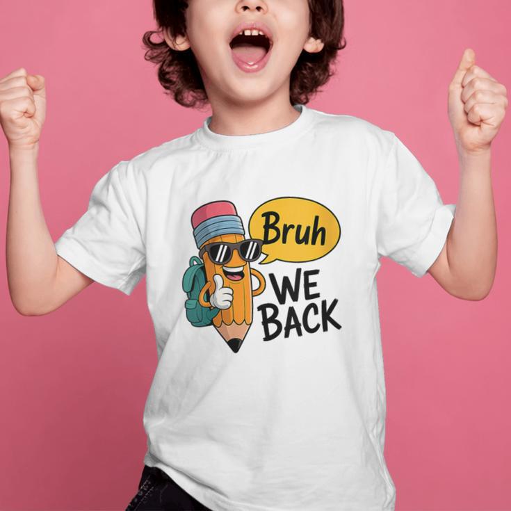 Cool Cartoon Pencil Saying Bruh Back To School Graphic Kid T-Shirt Cool Cartoon Pencil Saying Bruh Back To School Graphic Kid T-Shirt
