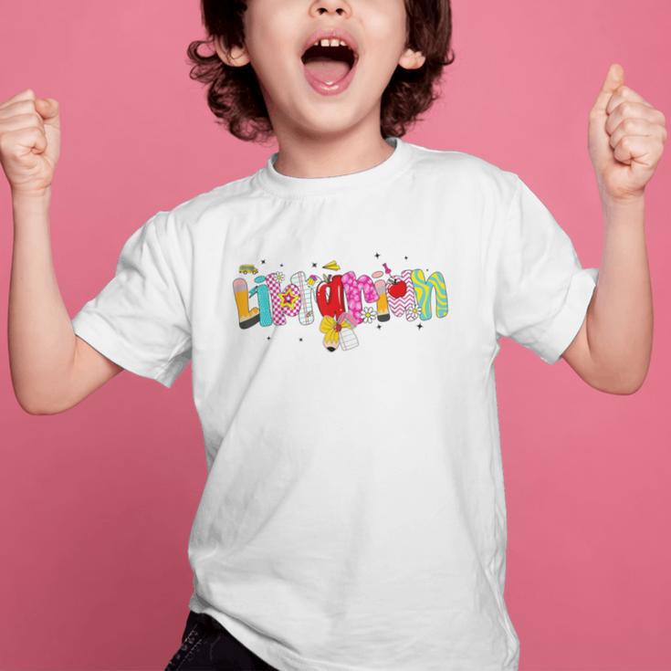 Coquette Pencil Bow Librarian Back To School Bookworm Graphic Kid T-Shirt