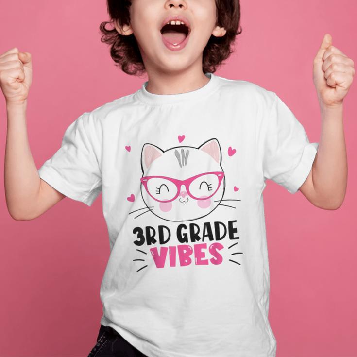 Cute 3rd Grade Vibes Cat Kitten Lover Back To School Girls Graphic Kid T-Shirt Cute 3rd Grade Vibes Cat Kitten Lover Back To School Girls Graphic Kid T-Shirt