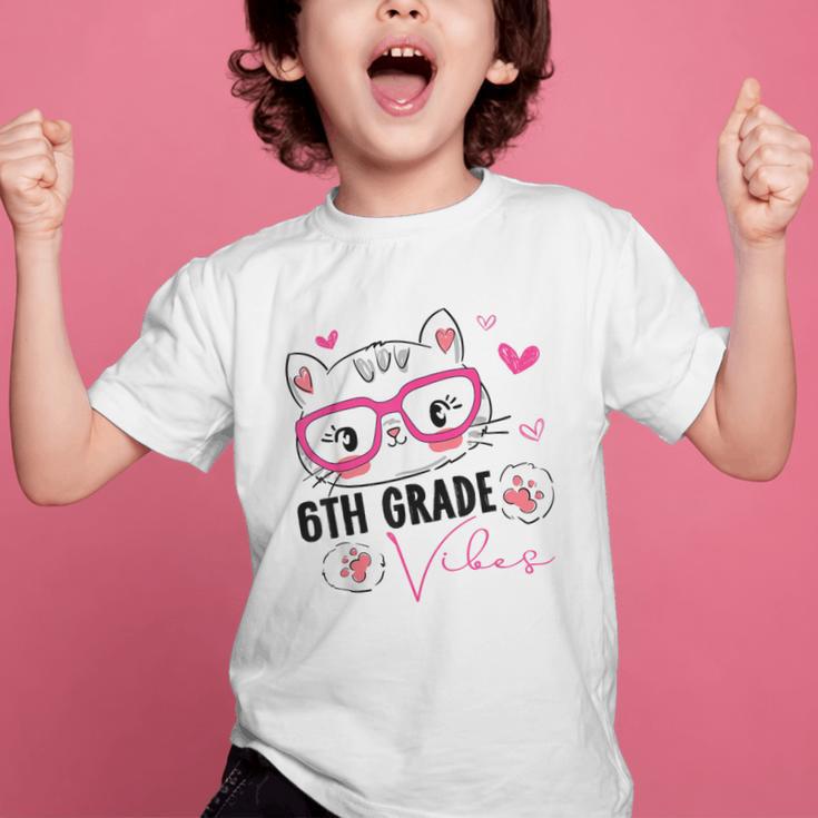 Cute 6th Grade Vibes Cat Kitten Lover Back To School Girls Graphic Kid T-Shirt Cute 6th Grade Vibes Cat Kitten Lover Back To School Girls Graphic Kid T-Shirt