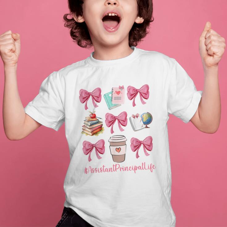 Cute Coquette Bows Assistant Principal Life Back To School Graphic Kid T-Shirt Cute Coquette Bows Assistant Principal Life Back To School Graphic Kid T-Shirt