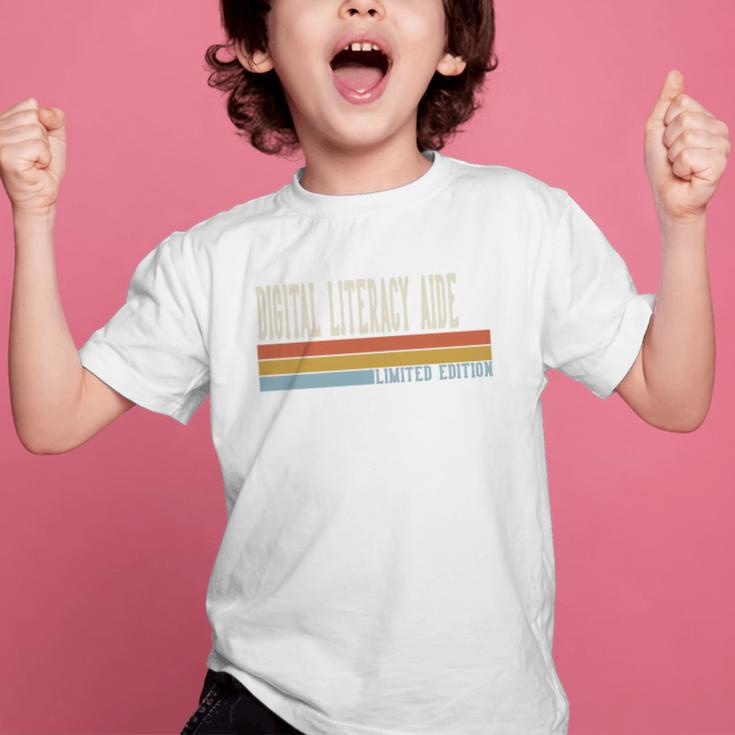 Digital Literacy Aide Week Retro Vintage Back To School Day Premium Tri-Blend Graphic Kid T-Shirt