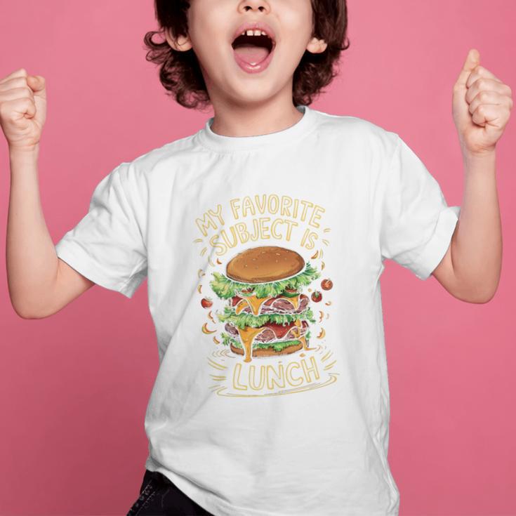 My Favorite Subject Is Lunch Hamburger Back To School Premium Tri-Blend Graphic Kid T-Shirt