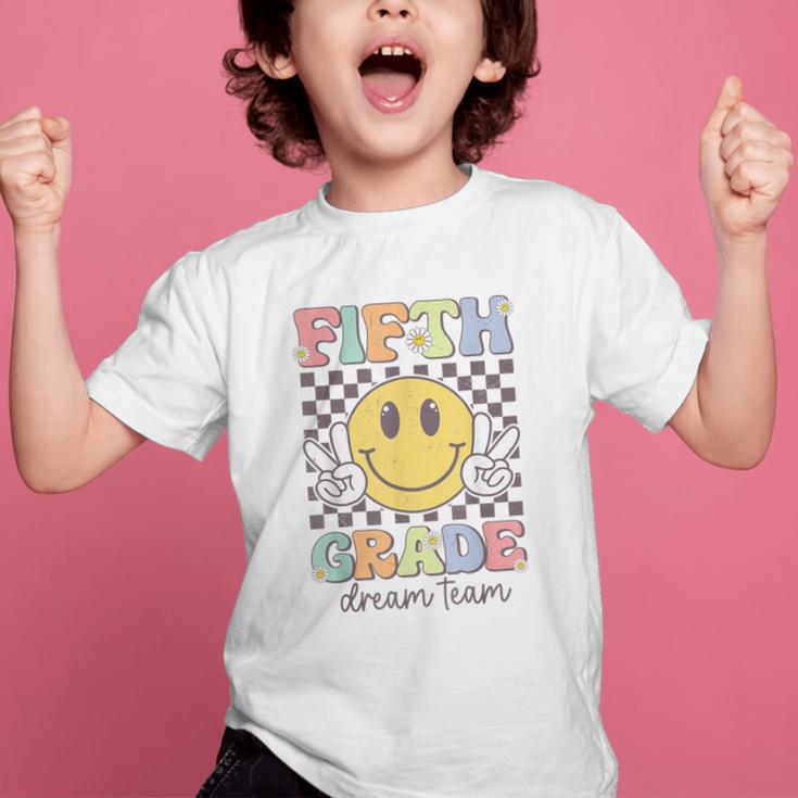 Fifth Grade Dream Team Smile Face Back To School 5th Grade Graphic Kid T-Shirt Fifth Grade Dream Team Smile Face Back To School 5th Grade Graphic Kid T-Shirt