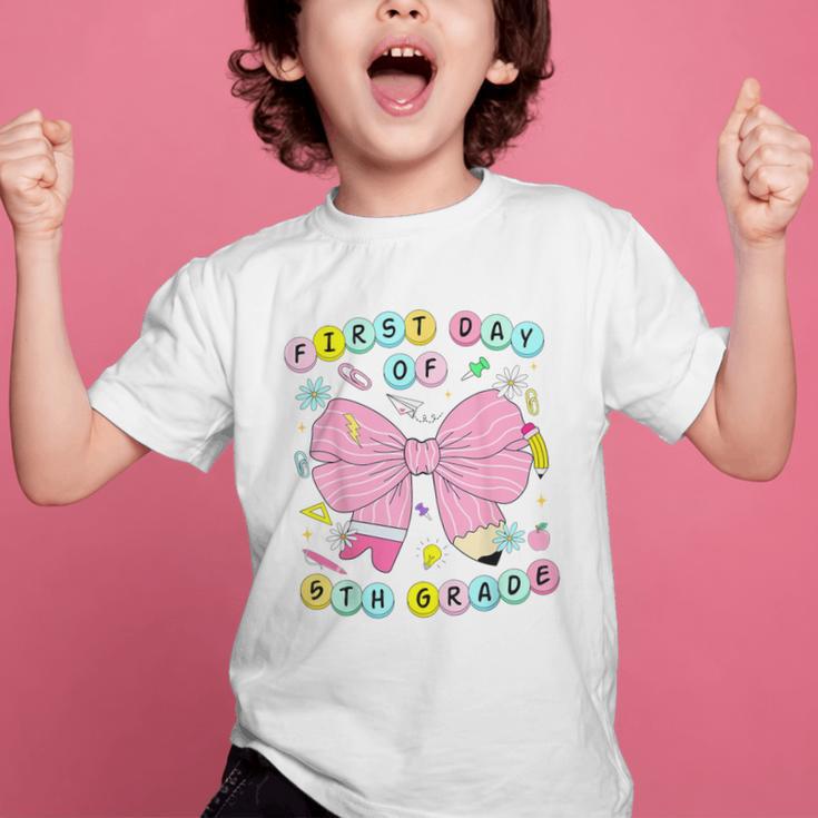 First Day Of 5th Grade Girls Coquette Back To School Kids Graphic Kid T-Shirt First Day Of 5th Grade Girls Coquette Back To School Kids Graphic Kid T-Shirt