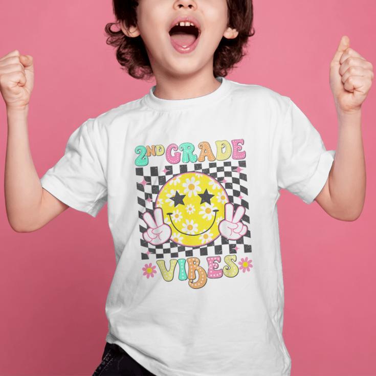 Girls 2nd Grade Vibes Smile Face Back To School Second Grade Graphic Kid T-Shirt Girls 2nd Grade Vibes Smile Face Back To School Second Grade Graphic Kid T-Shirt