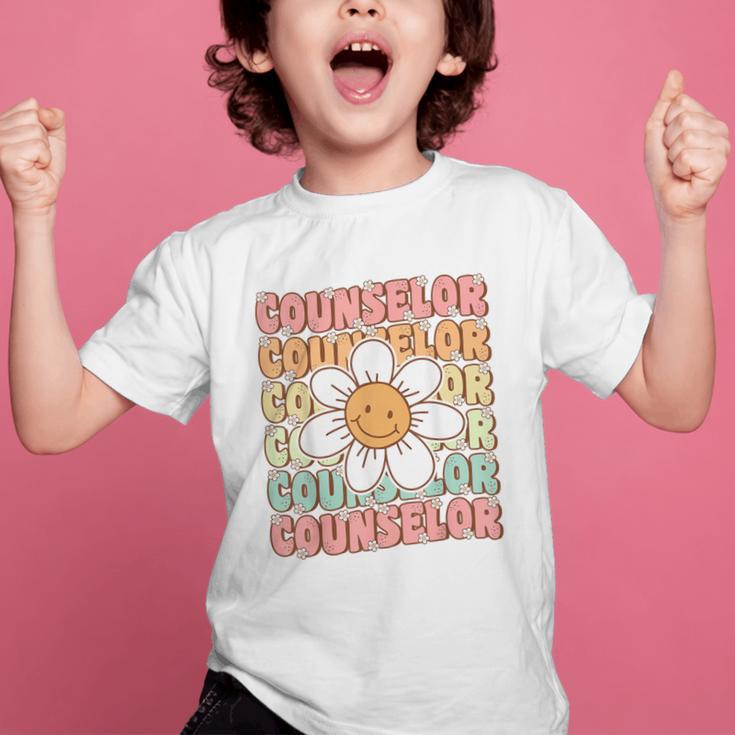 Groovy School Counselor Cute Daisy Flower Back To School Graphic Kid T-Shirt Groovy School Counselor Cute Daisy Flower Back To School Graphic Kid T-Shirt