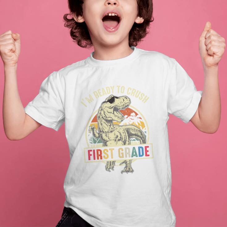 I'm Ready To Crush First Grade DinosaurRex Back To School Performance Graphic Kid T-Shirt I'm Ready To Crush First Grade DinosaurRex Back To School Performance Graphic Kid T-Shirt