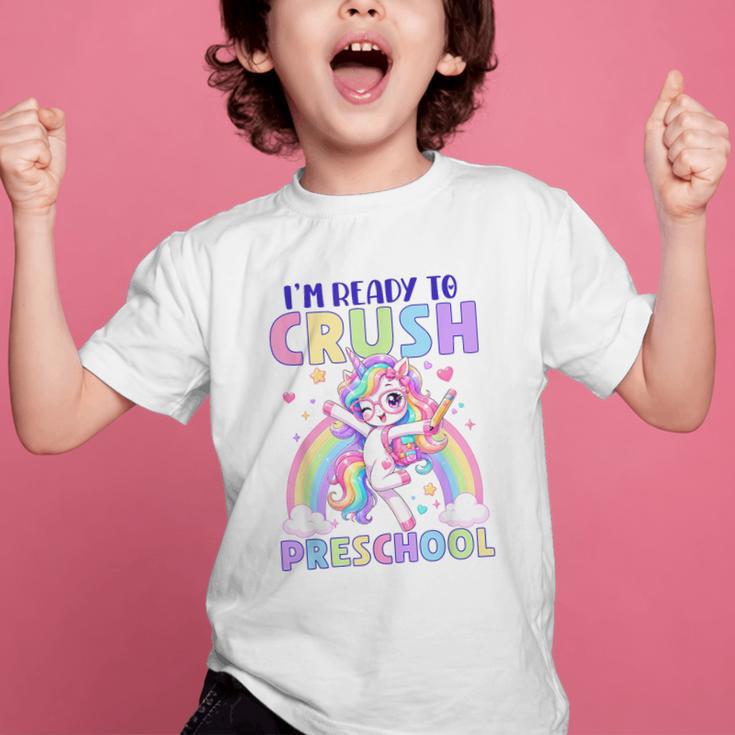 I'm Ready To Crush Preschool Unicorn Girls Back To School Graphic Kid T-Shirt I'm Ready To Crush Preschool Unicorn Girls Back To School Graphic Kid T-Shirt