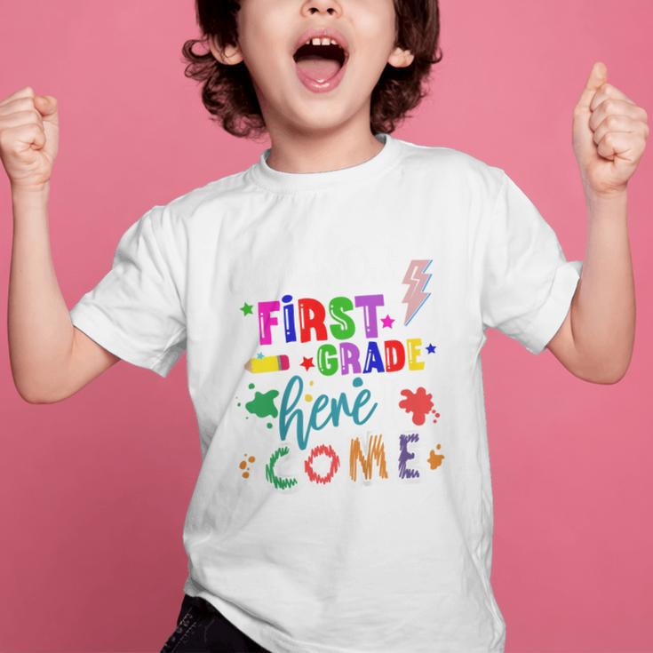 Kids Watch Out First Grade Here I Come 1st Grade Back To School Graphic Kid T-Shirt Kids Watch Out First Grade Here I Come 1st Grade Back To School Graphic Kid T-Shirt