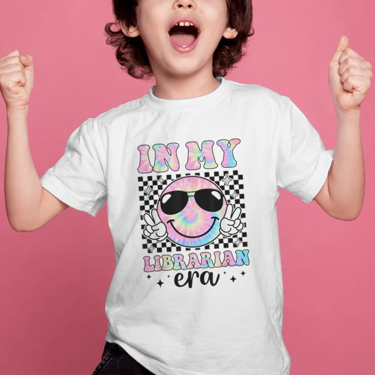 In My Librarian Era Groovy Tie Dye Back To School Graphic Kid T-Shirt In My Librarian Era Groovy Tie Dye Back To School Graphic Kid T-Shirt