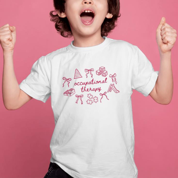 Occupational Therapy Coquette Bow OT COTA Back To School Graphic Kid T-Shirt Occupational Therapy Coquette Bow OT COTA Back To School Graphic Kid T-Shirt
