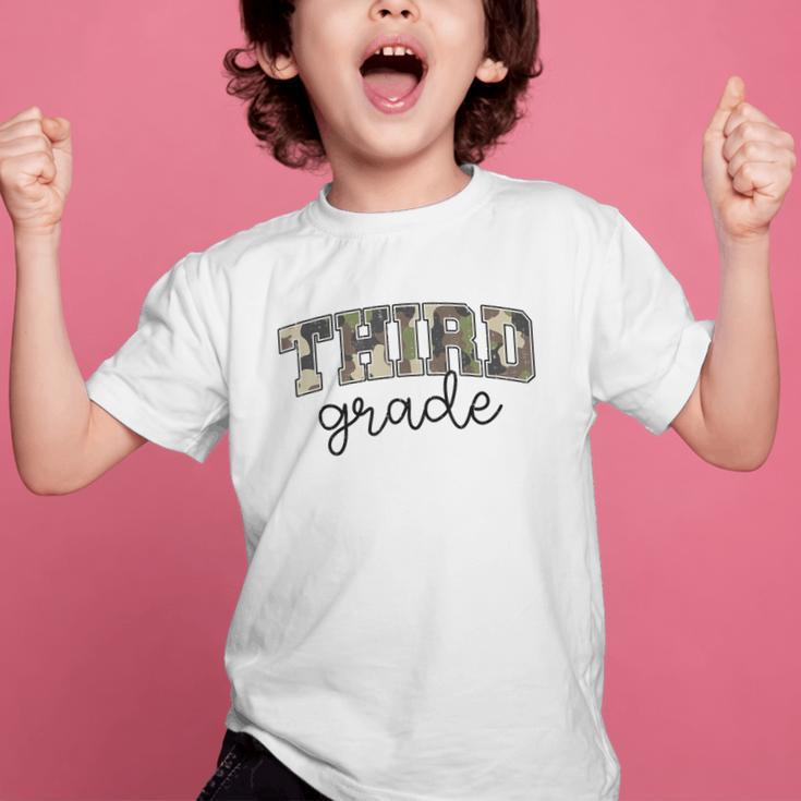 Retro Third Grade Old Camo Back To School Girl Boy 3rd Grade Graphic Kid T-Shirt
