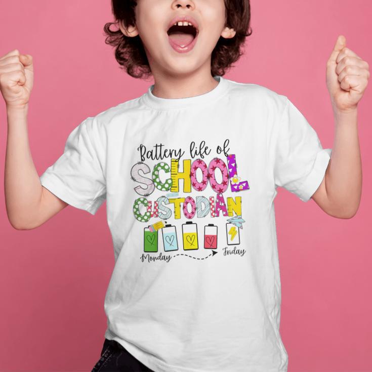 School Custodian Battery Life Back To School Janitor Graphic Kid T-Shirt School Custodian Battery Life Back To School Janitor Graphic Kid T-Shirt