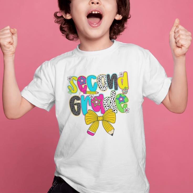 Second Grade Coquette Bow First Day Of School Back To School Performance Graphic Kid T-Shirt Second Grade Coquette Bow First Day Of School Back To School Performance Graphic Kid T-Shirt