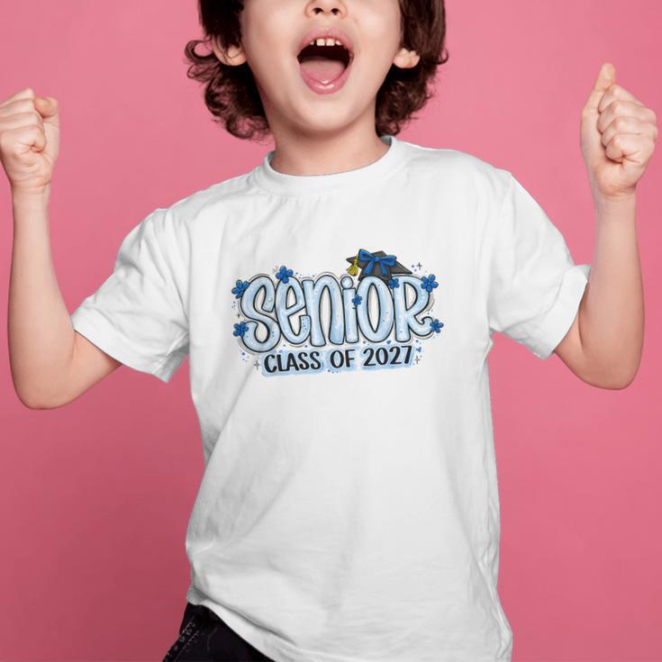 Senior 2027 Blue Girls Class Of 27 Back To School Graphic Kid T-Shirt Senior 2027 Blue Girls Class Of 27 Back To School Graphic Kid T-Shirt