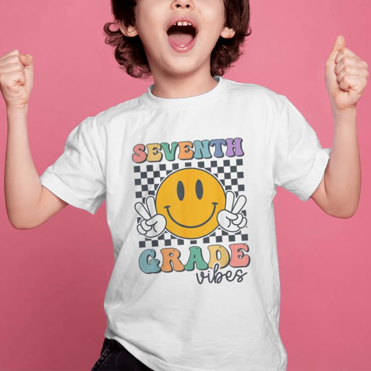 Seventh Grade Vibes Cute Smile Back To School 7th Grade Team Graphic Kid T-Shirt Seventh Grade Vibes Cute Smile Back To School 7th Grade Team Graphic Kid T-Shirt