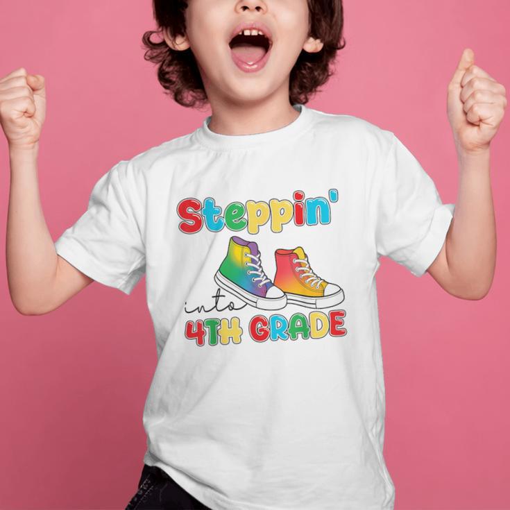 Steppin Into Fourth Grade Back To School First Day 4th Grade Graphic Kid T-Shirt