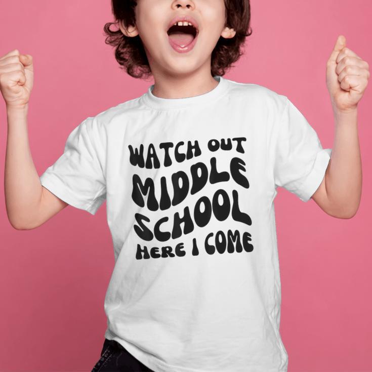 Watch Out Middle School Here I Come Funny Back To School Graphic Kid T-Shirt Watch Out Middle School Here I Come Funny Back To School Graphic Kid T-Shirt