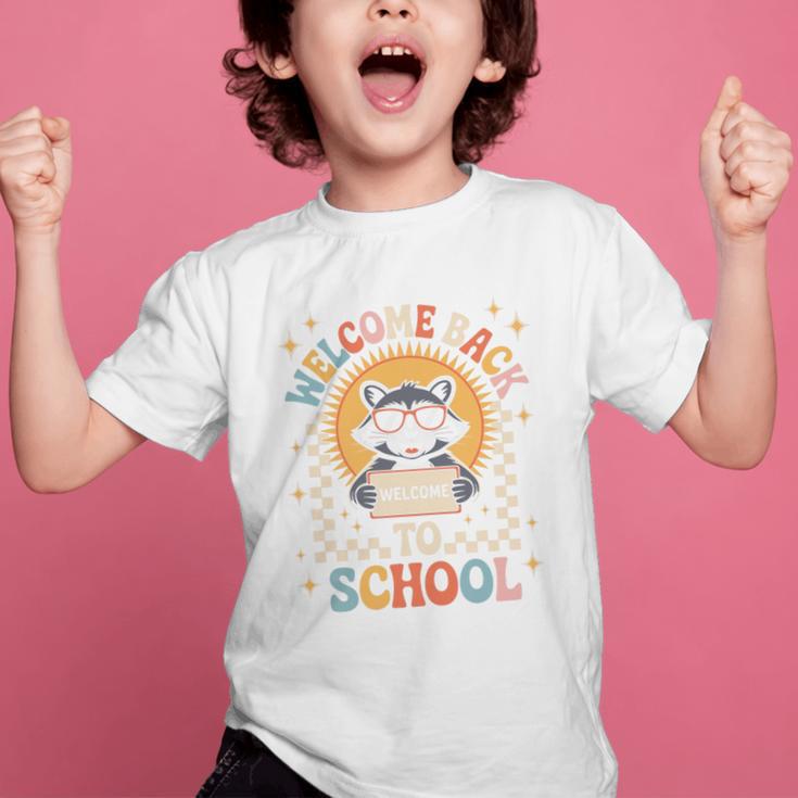Welcome Back To School Raccoon First Day Of School Checkered Premium Tri-Blend Graphic Kid T-Shirt Welcome Back To School Raccoon First Day Of School Checkered Premium Tri-Blend Graphic Kid T-Shirt