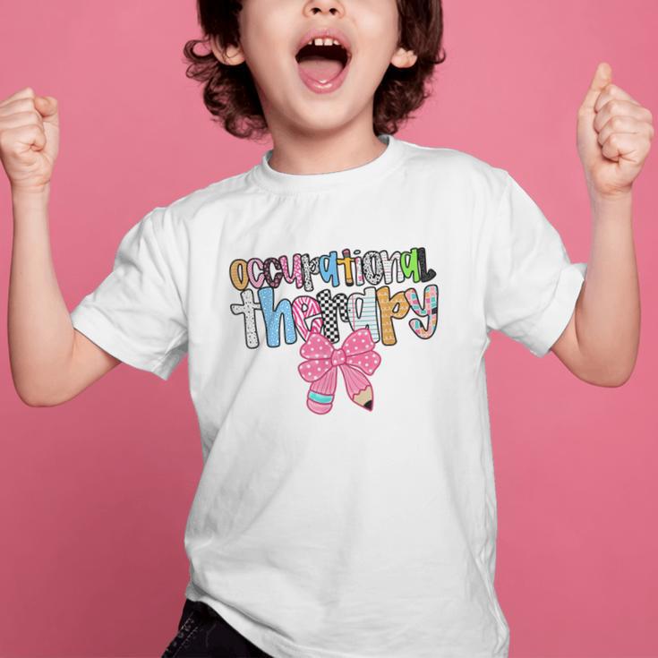 Women Occupational Therapy OT Pencil Bow Back To School COTA Graphic Kid T-Shirt Women Occupational Therapy OT Pencil Bow Back To School COTA Graphic Kid T-Shirt