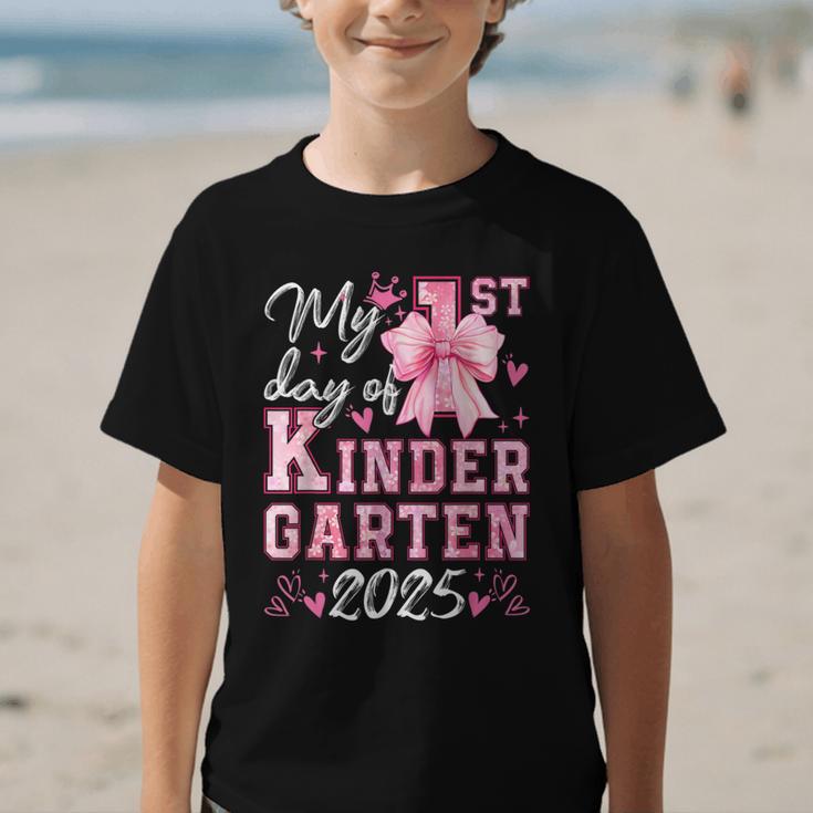 My 1st Day Of Kindergarten 2025 Back To School Girls Graphic Kid T-Shirt My 1st Day Of Kindergarten 2025 Back To School Girls Graphic Kid T-Shirt