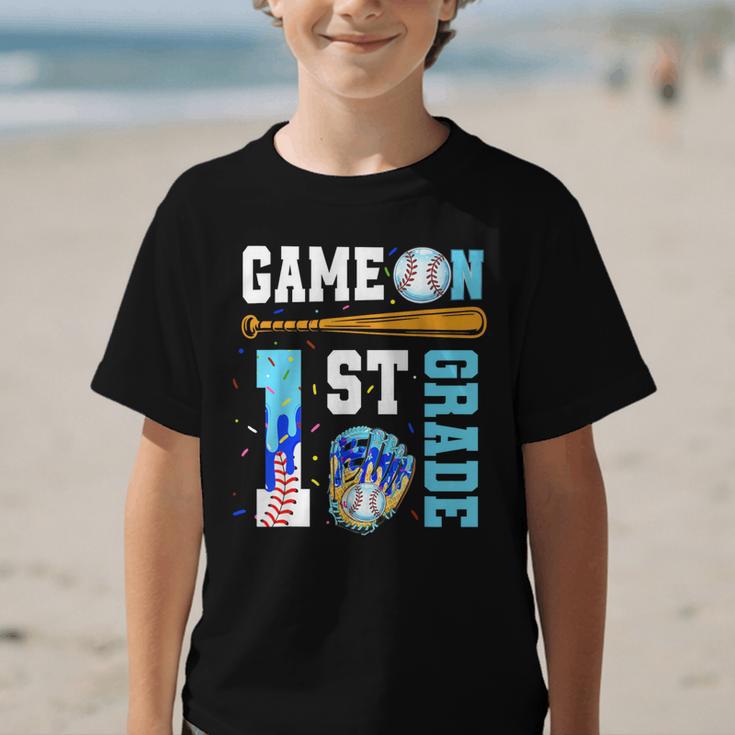 1st Grade Back To School Baseball Drip Ice Cream Game On Graphic Kid T-Shirt 1st Grade Back To School Baseball Drip Ice Cream Game On Graphic Kid T-Shirt