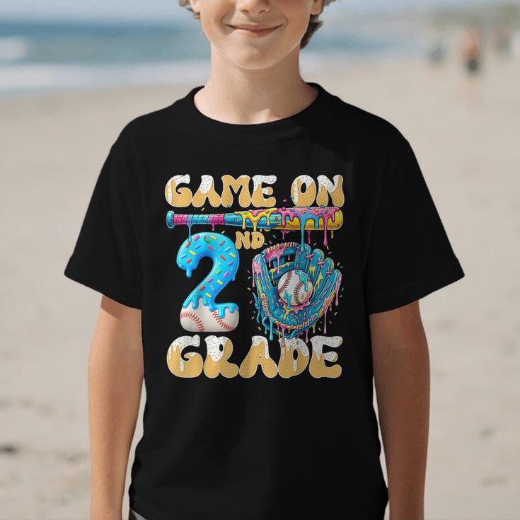 2nd Grade Back To School Baseball Drip Ice Cream Game On Graphic Kid T-Shirt 2nd Grade Back To School Baseball Drip Ice Cream Game On Graphic Kid T-Shirt