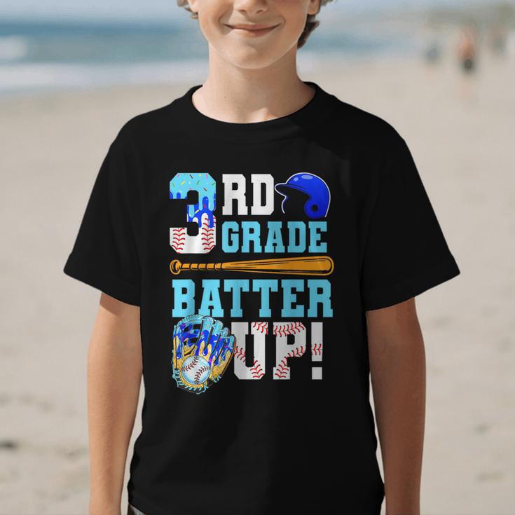 3rd Grade Back To School Baseball Drip Ice Cream Batter Up Graphic Kid T-Shirt 3rd Grade Back To School Baseball Drip Ice Cream Batter Up Graphic Kid T-Shirt