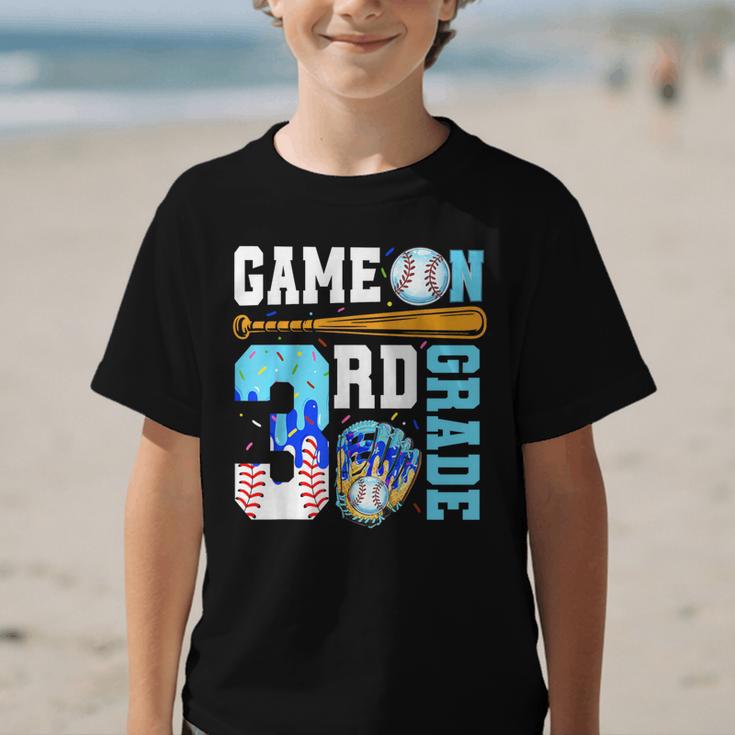 3rd Grade Back To School Baseball Drip Ice Cream Game On Graphic Kid T-Shirt 3rd Grade Back To School Baseball Drip Ice Cream Game On Graphic Kid T-Shirt