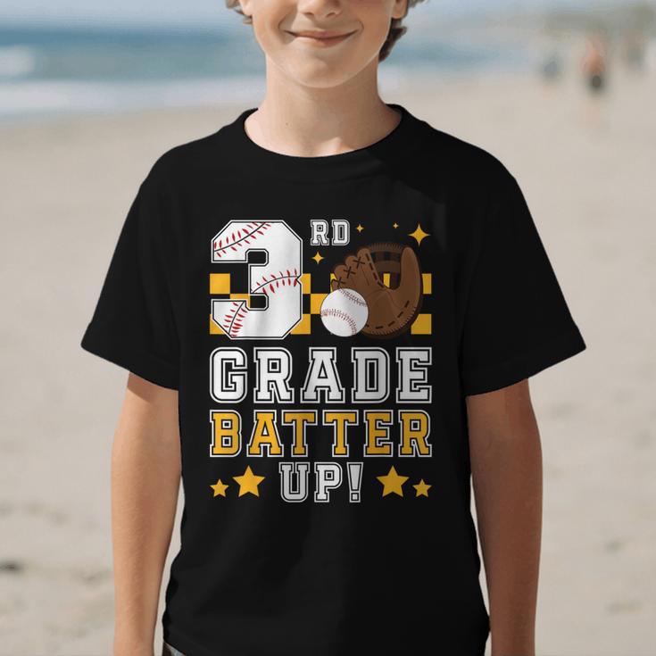 3rd Grade Batter Up Baseball First Day Back To School Graphic Kid T-Shirt 3rd Grade Batter Up Baseball First Day Back To School Graphic Kid T-Shirt