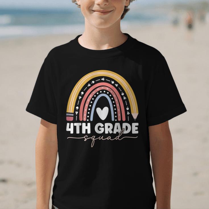 4th Grade Squad Rainbow Back To School Graphic Kid T-Shirt