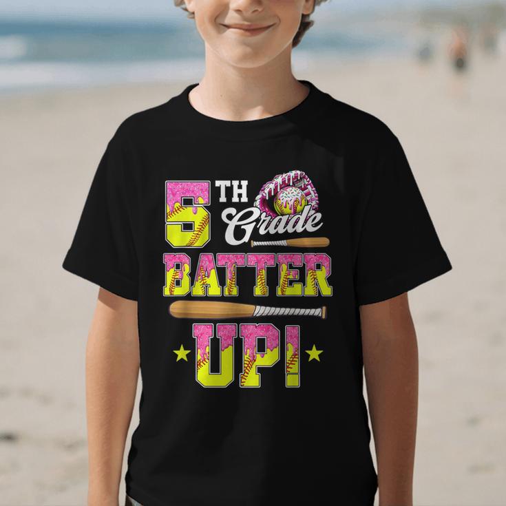 5th Grade Butter Up Softball Ice Cream Drip Back To School Graphic Kid T-Shirt