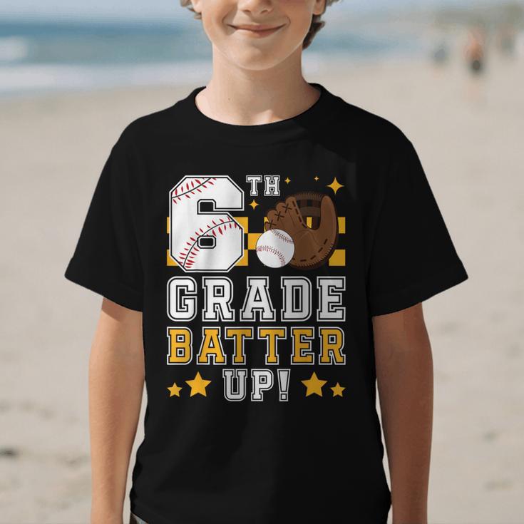 6th Grade Batter Up Baseball First Day Back To School Graphic Kid T-Shirt 6th Grade Batter Up Baseball First Day Back To School Graphic Kid T-Shirt