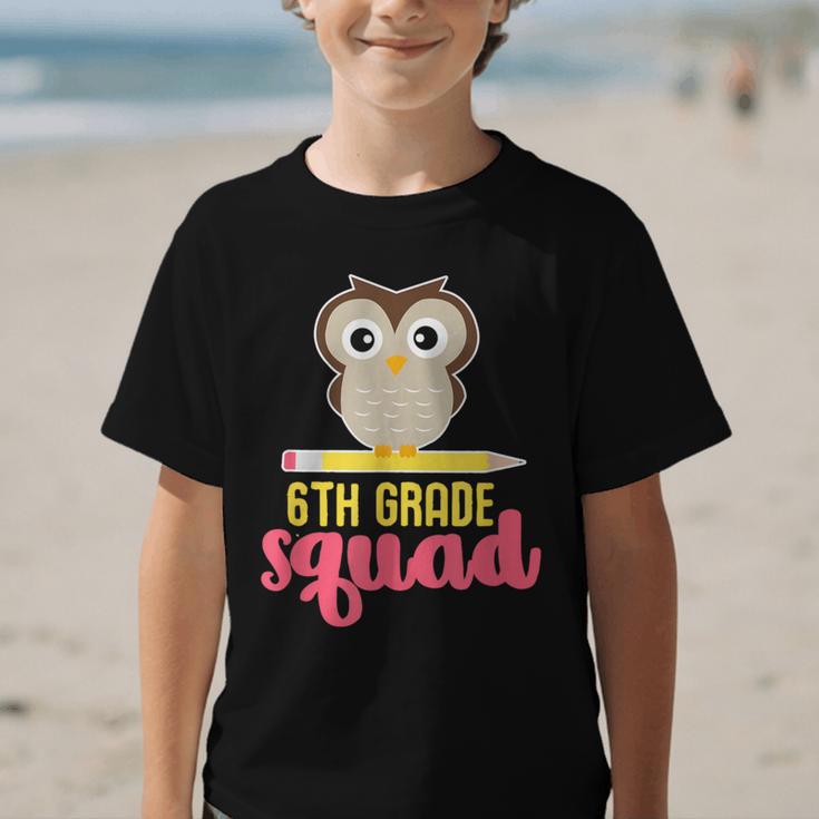 6th Grade Squad Back To School Owl & Pencil Graphic Kid T-Shirt 6th Grade Squad Back To School Owl & Pencil Graphic Kid T-Shirt